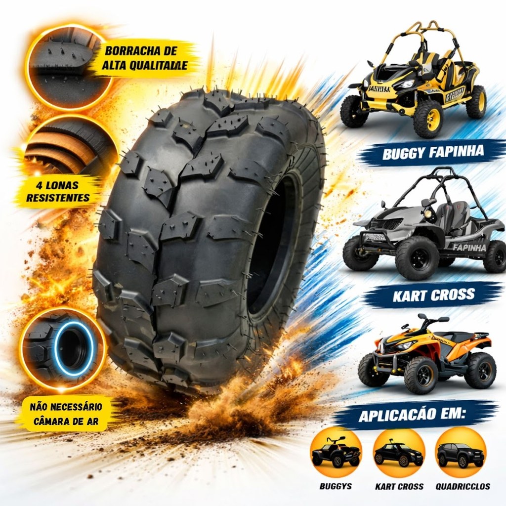 Pneu 18x9.5-8 Fapinha Dream Swell Mini Buggy Quadriciclo Kart Cross Max Auto Rx