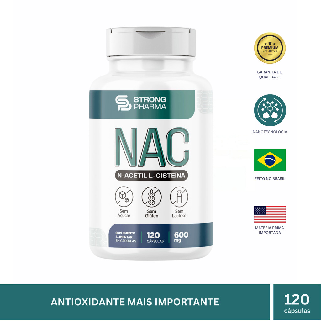 NAC N-Acetil L-Cisteína  600mg 120 Cápsulas