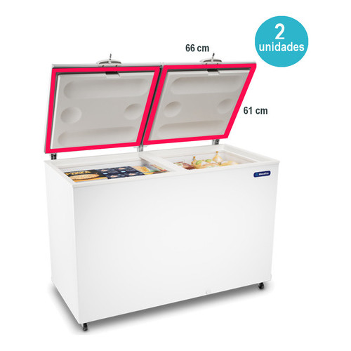 02 Borrachas Gaxeta Freezer Para Metalfrio Da420 - 66x61cm