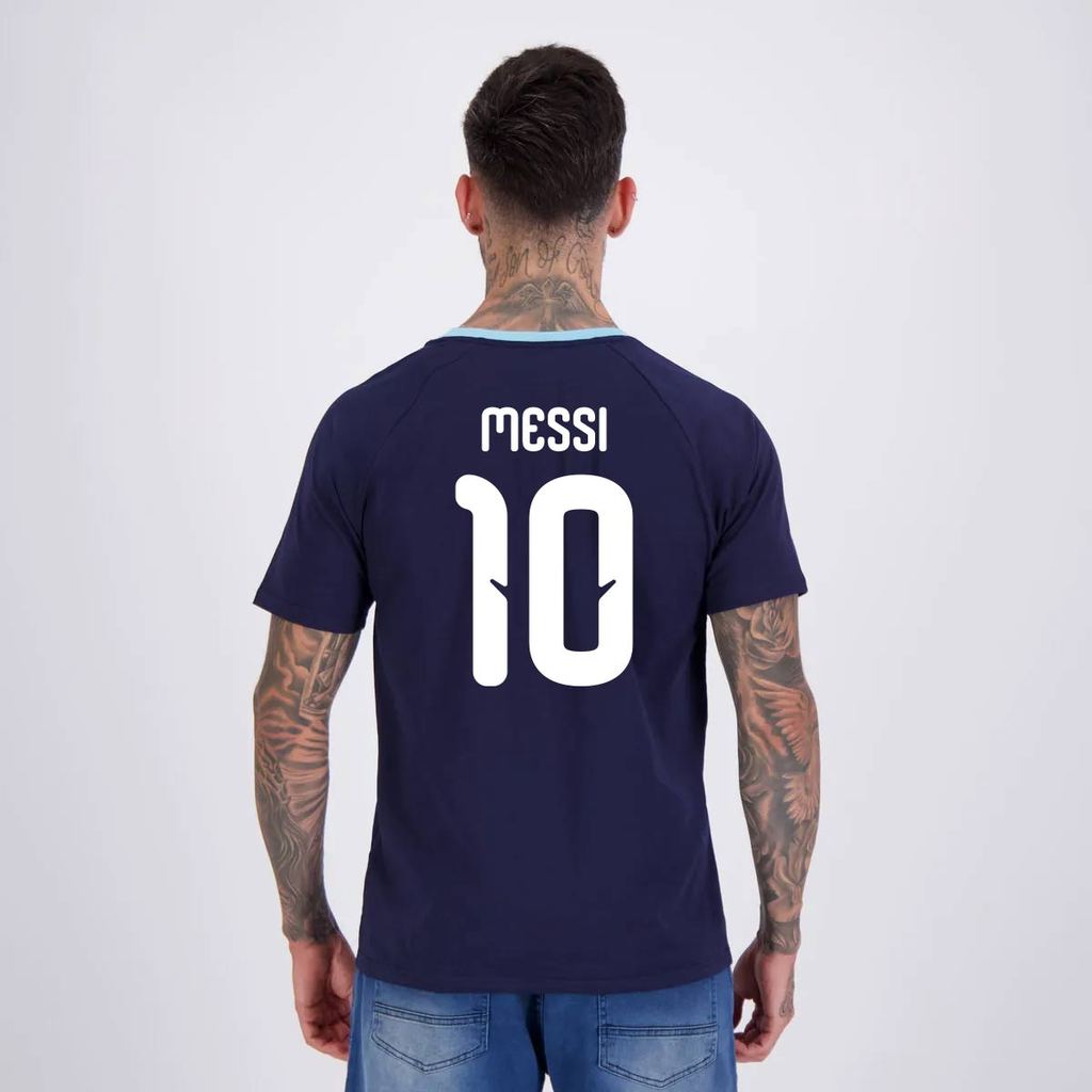 Camisa Argentina Ribbon Marinho 10 Messi