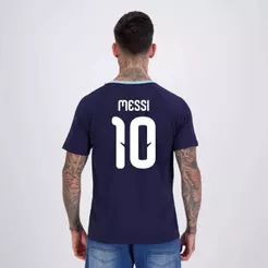 Camisa Argentina Ribbon Marinho 10 Messi