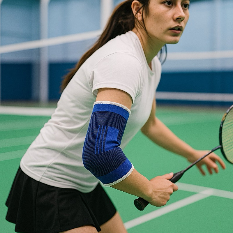 Cotoveleira Elástica de Compressão Ortopédica Tendinite Academia Alívio Dor Esporte Vôlei Musculação Azul