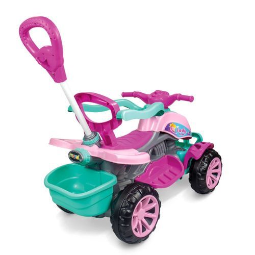 Carrinho Passeio Infantil Quadriciclo Rosa Conforto Segurança Estilo Veiculo Diversao Crianças