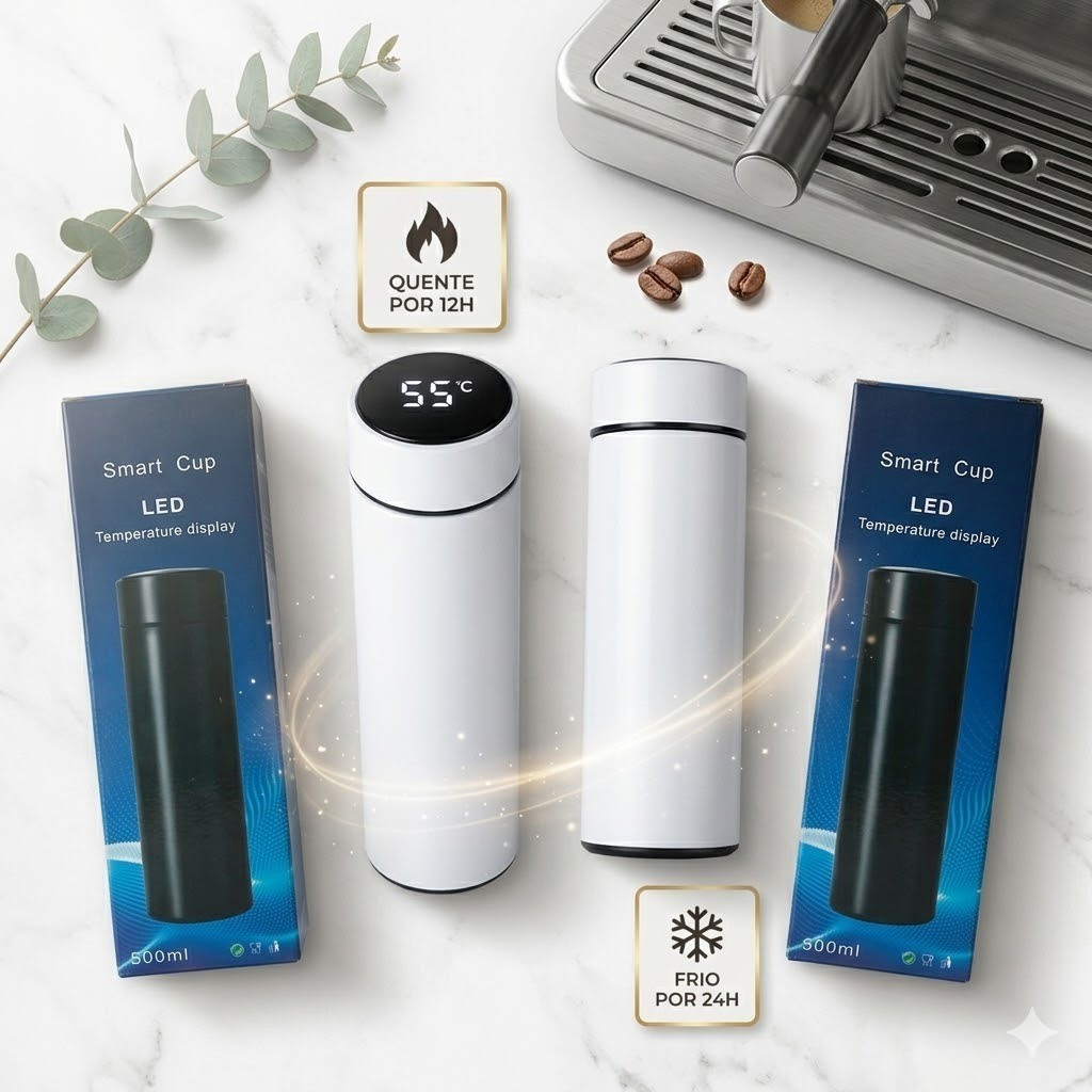 Garrafa Térmica Smart 500ml com Sensor de Temperatura LED DigitalN383