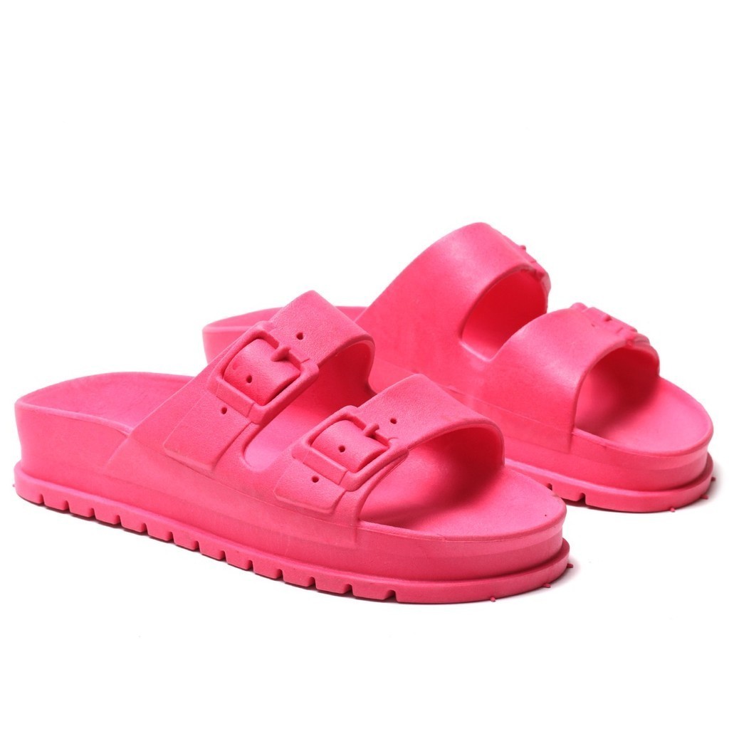 Chinelo Slide Papete Birken Alto Antiderrapante Sandália Ortopédica Duas Fivelas Feminino Confortável confortavel
