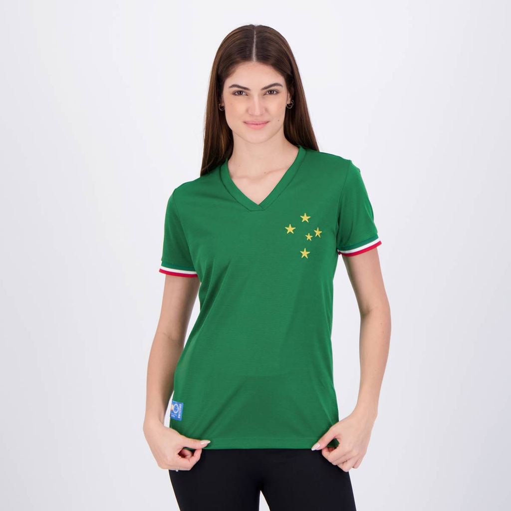 Camisa Cruzeiro Retrô Palestra Feminina Verde em Oferta na Shopee