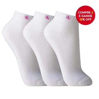 Conjunto De 3 Pares De Meias Femininas Lupo Sport – Respiráveis De Algodão Com Logotipo Rosa E Painéis De Malha (Somente em Oferta na Shopee