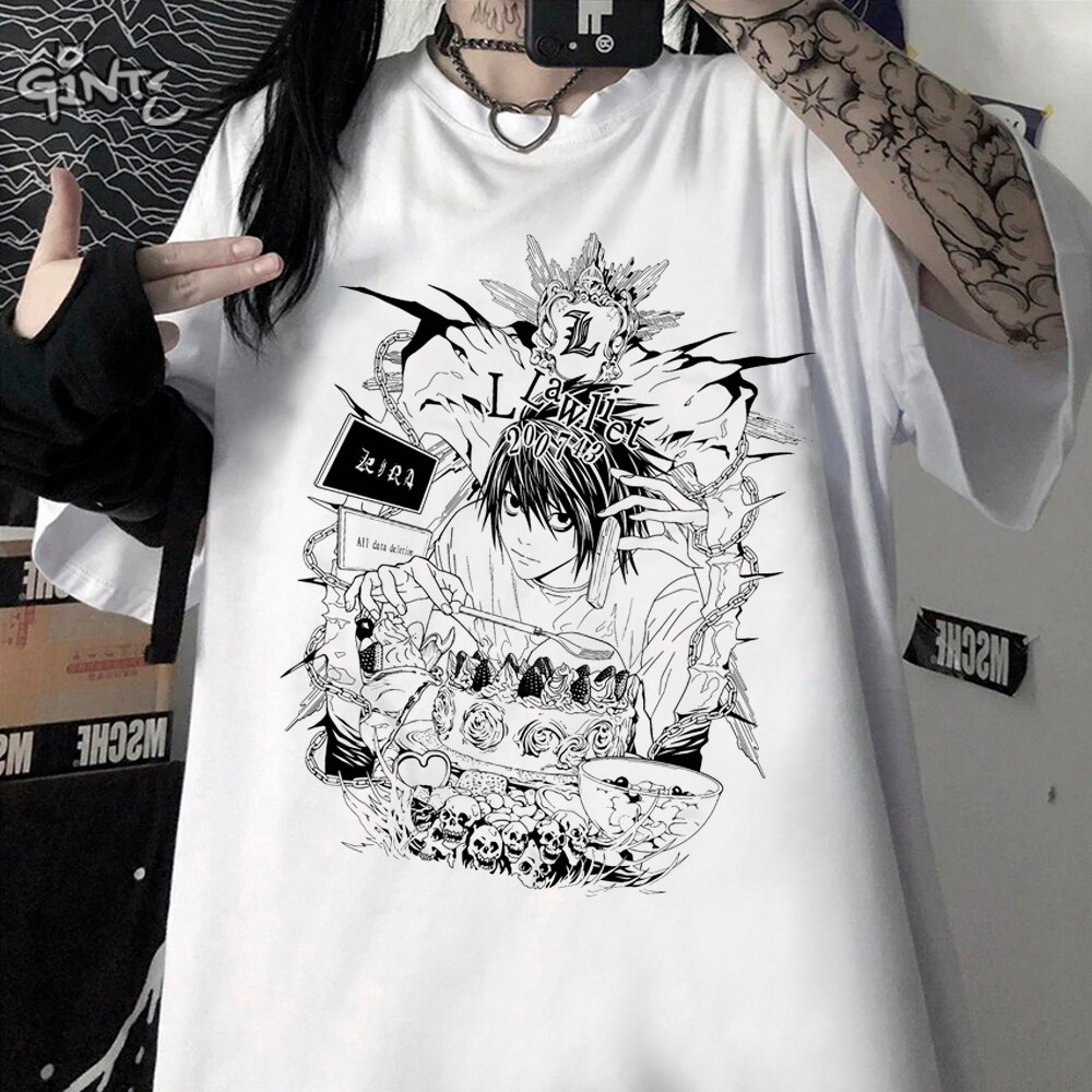 Camiseta Unissex Death Note L, Kira, Shinigami e Misa Anime BearShop 100% algodão em Oferta na Shopee