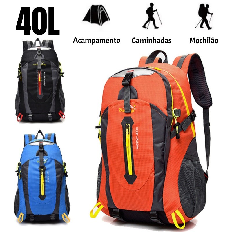 40L Mochila de caminhada leve para homens e mulheres, resistente à água para trilhas camping e viagens ao ar livre