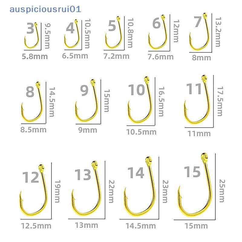 100 Pçs Caixa Cor De Ouro Com Anel Tubo Pay Iseini Ganchos Farpados Aço Alto Carbono Mar De Pesca Novo