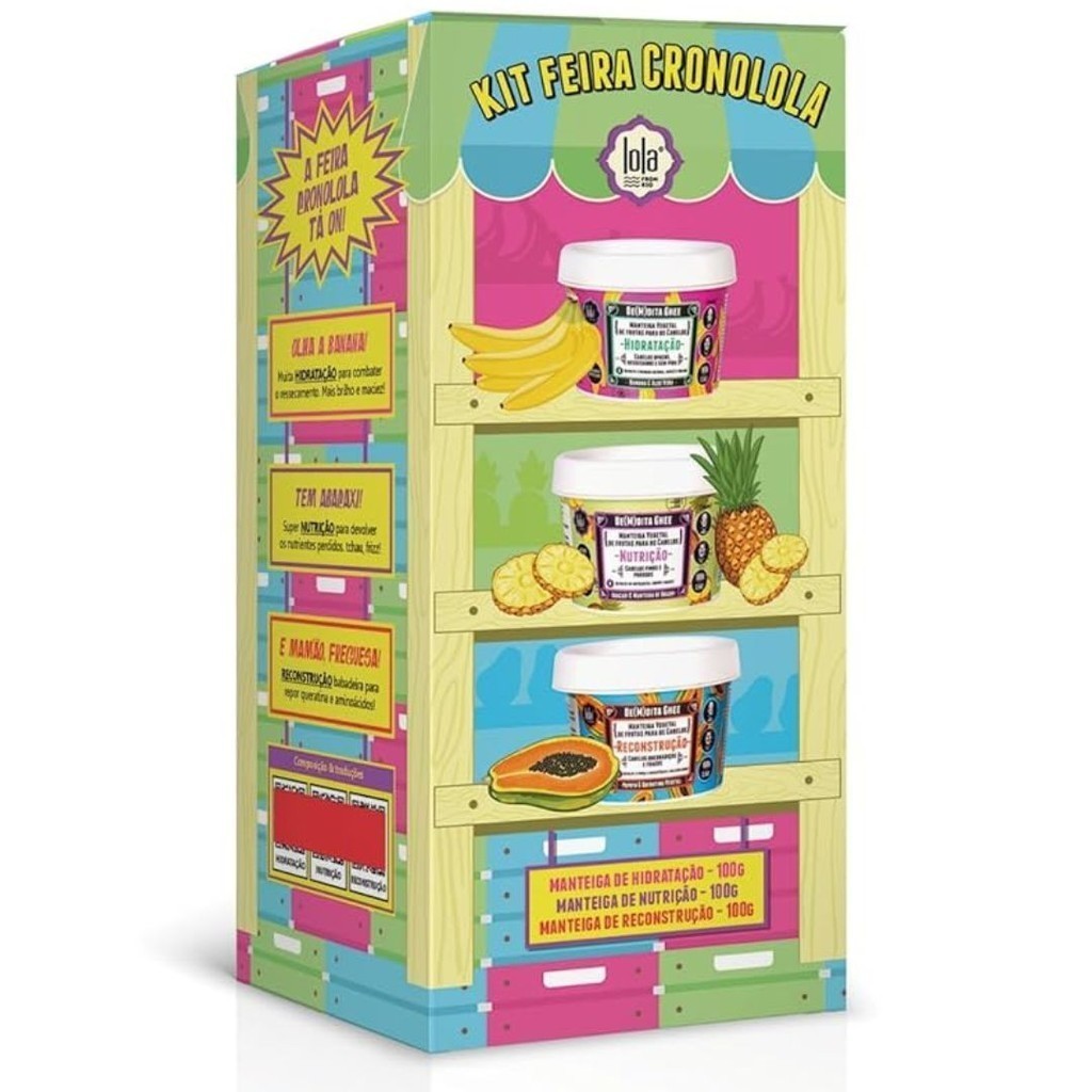 Kit Feira Cronolola Bemdita Ghee 100g Nutrição Hidratação e Reconstrução - Lola Cosmetics em Oferta na Shopee