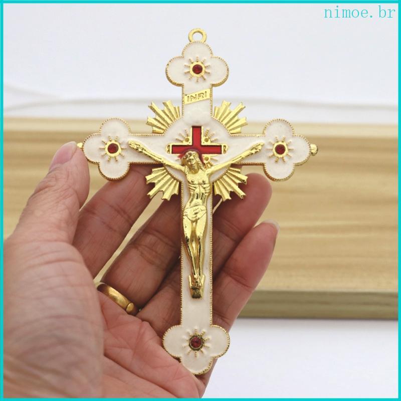 Nim Metal Crucifixo Para Espiritual Religioso Jesus Bênção Católica Mão Segurando Presentes Fé