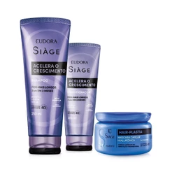 Kit Siàge: Shampoo Acelera o Crescimento 250ml + Máscara 250g + Condicionador Acelera Crescimento 200ml