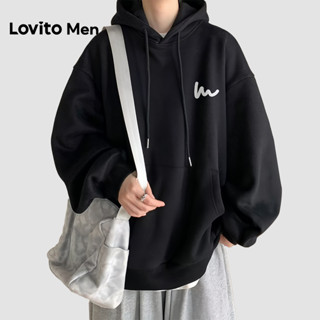 Lovito Men  Moletom Casual com Cordão e Bolso Outono/inverno Preto para Homens LNE127163 em Oferta na Shopee