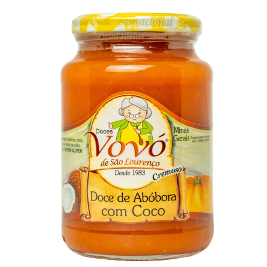 Kit c/ 4und Abobora C/ Coco VOVÓ DE SÃO LOURENÇO 650g