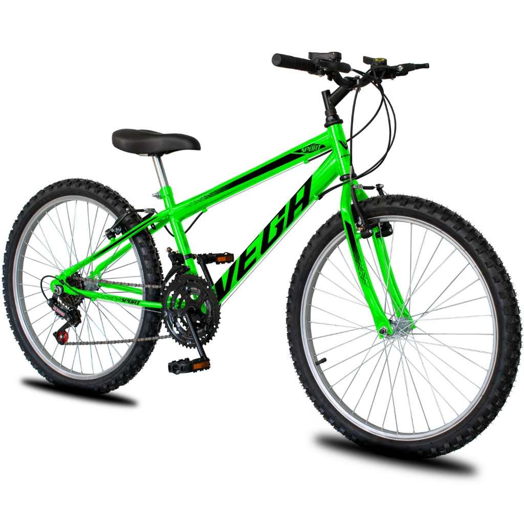 Bicicleta Aro 26 Vega Sport Infantil Adulto 18 vel marchas Freio V-Brake