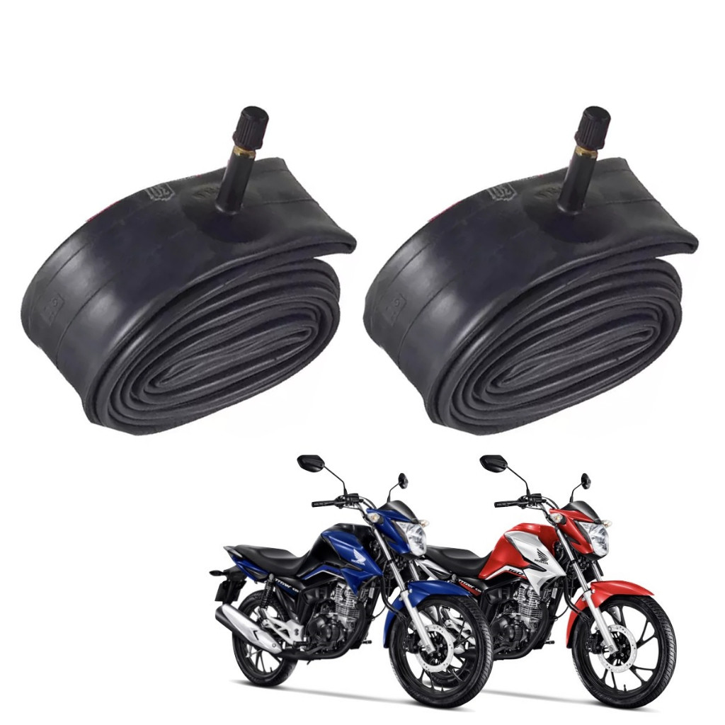 Kit C/ 2 Câmara Ar Pneu 18 Moto Cg Titan Fan 125 150 160
