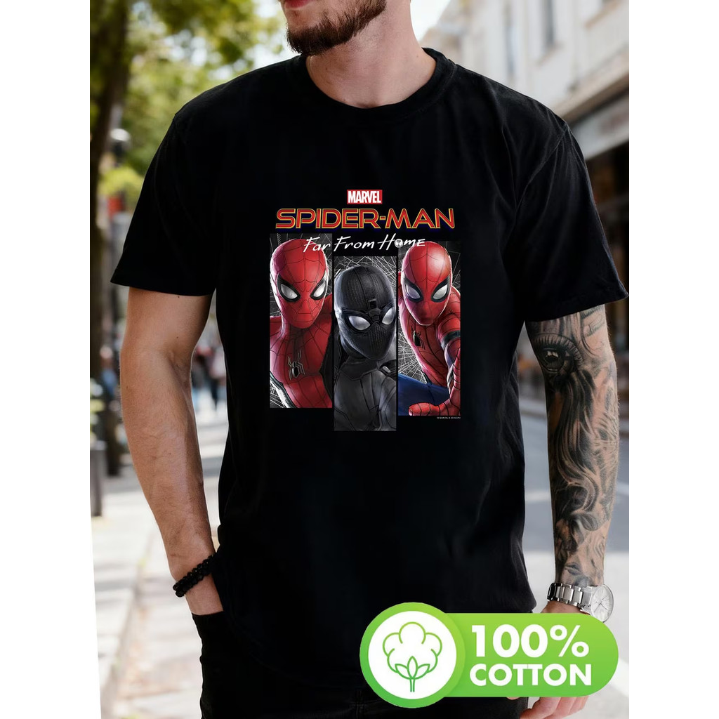 Camiseta Streetwear Camiseta Masculina Spider Verse Homem Aranha Herói Quadrinhos Marvel Estampada Confortável Estilosa