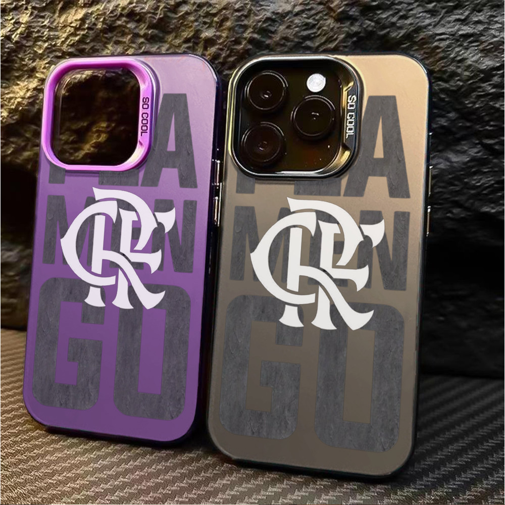 Anti-impacto silicone Capinha capa Fosco Marco Flamengo para IPhone XR 11 12 13 14 15 16 17 PRO MAX 14 15 16 PLUS em Oferta na Shopee