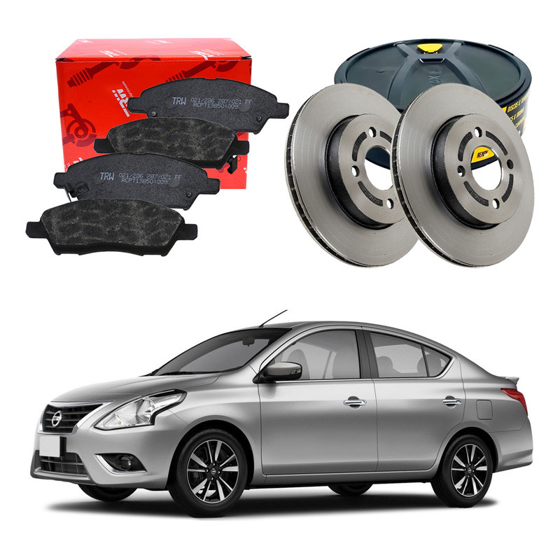 Kit Disco Pastilha Freio Dianteiro Versa 1.0 1.6 2015 A 2019 em Oferta na Shopee