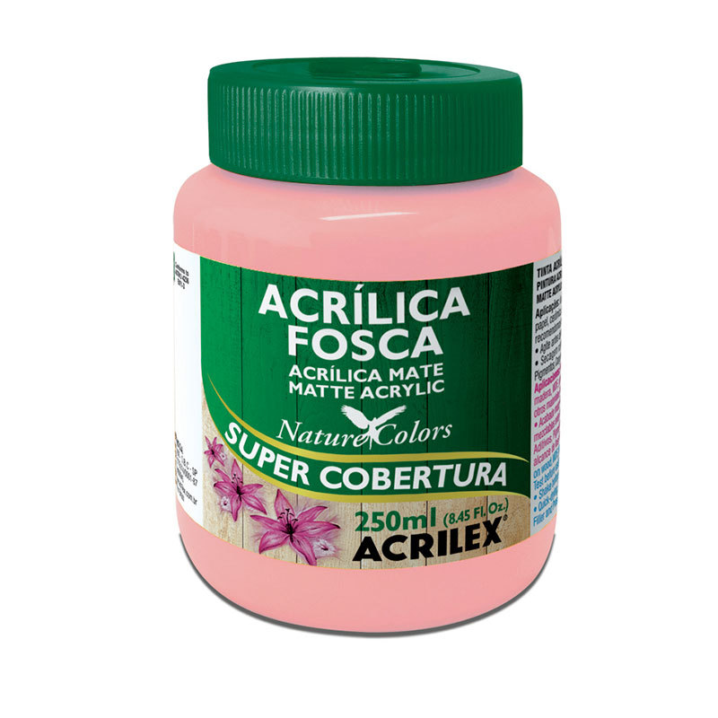 Tinta acrílica fosca Rosa 250ml 537 Acrilex em Oferta na Shopee