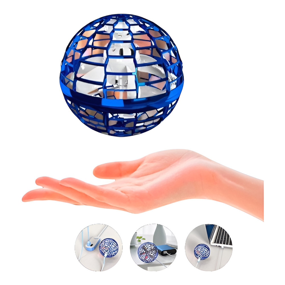Drone Bola Voadora Fly Spinner Led Colorido Fidget Brinquedo 9,5cm