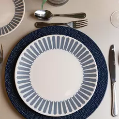 Prato Raso Mediterrâneo 25cm Azul Cerâmica - Wolff