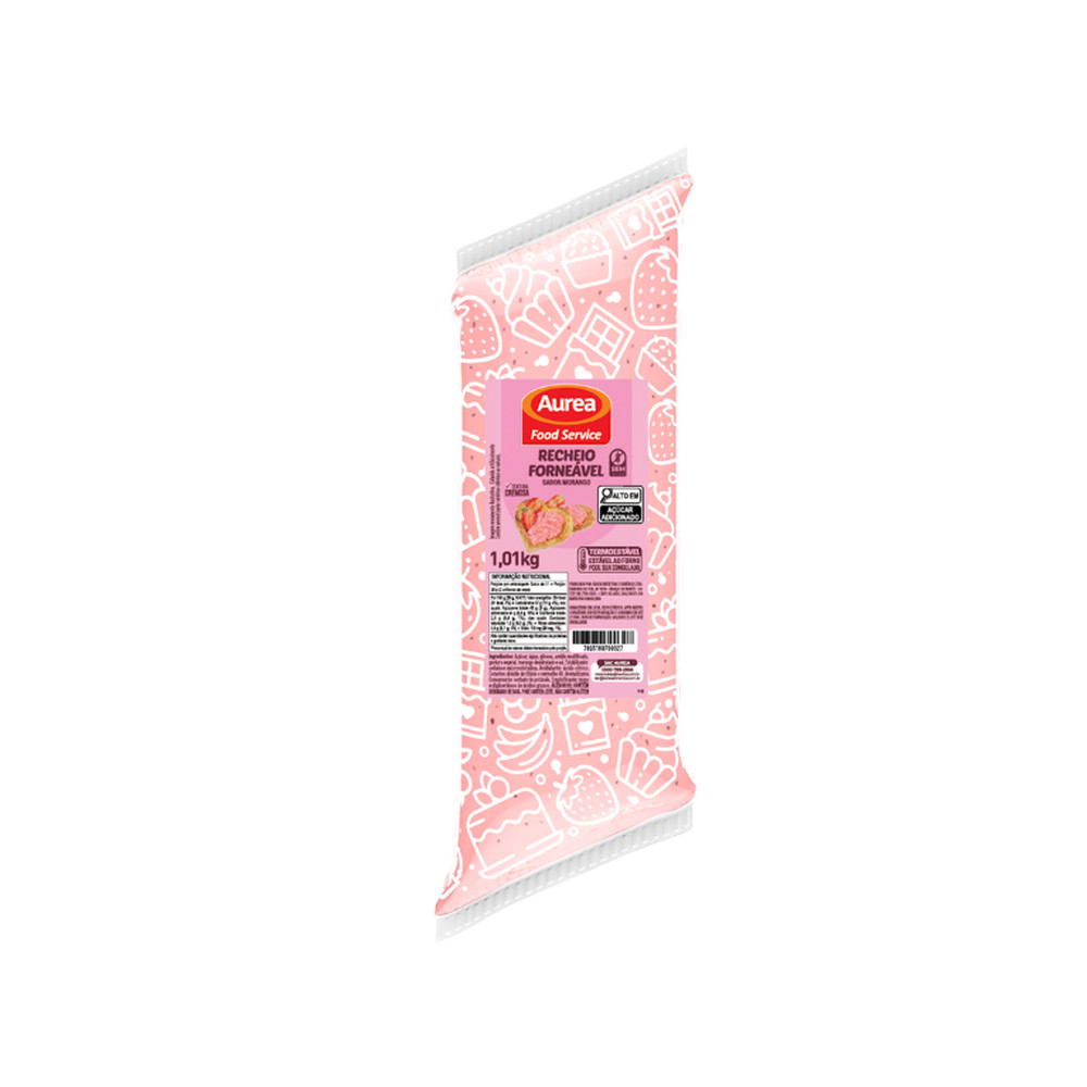 Recheio Forneável Morango Cremoso 1,01kg - Aurea em Oferta na Shopee