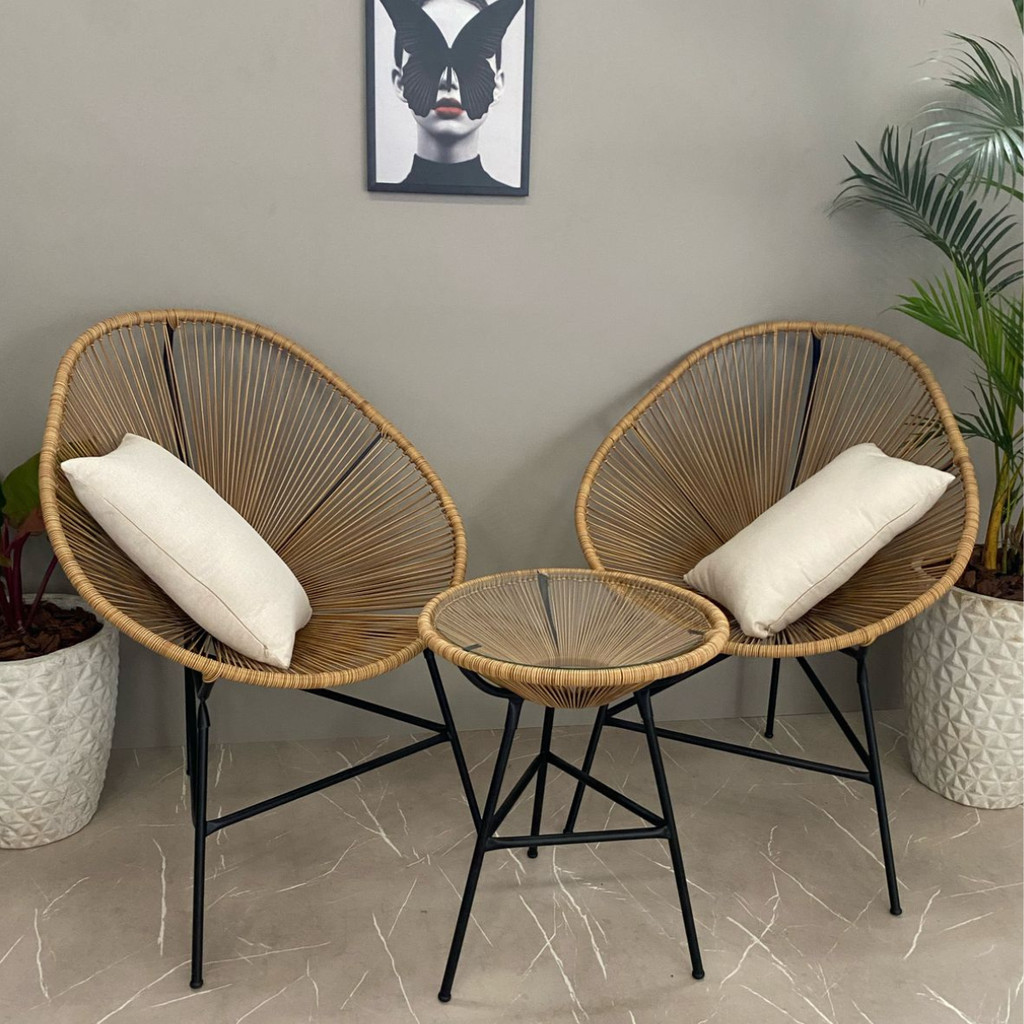Kit 2 Cadeiras Acapulco 1 Mesinha Acapulco Jardim Varanda em Oferta na Shopee