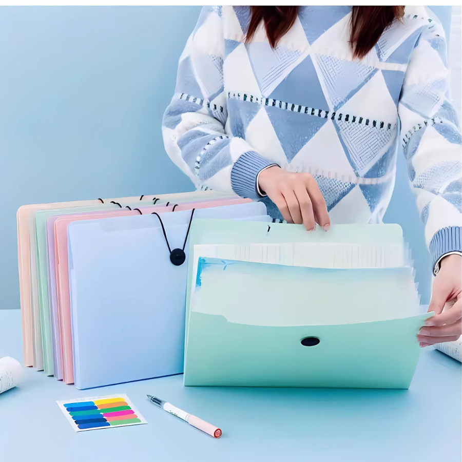 Pasta A4 12 Divisórias Saco De Documento Com Grande Capacidade Fecho Elástico novo nova em Oferta na Shopee