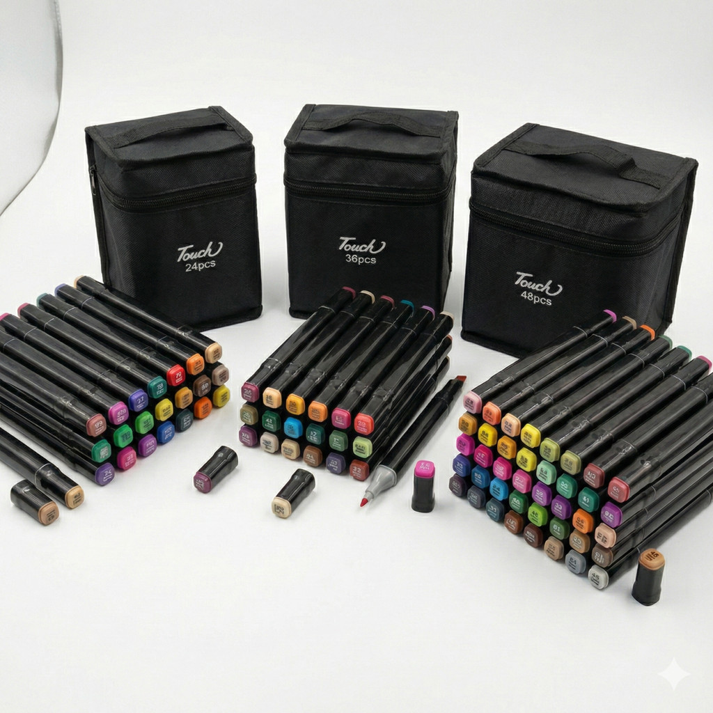 24/36/48 Cores Caneta Marcadora De Cabeça Dupla Montagem Artística Para Estudantes Material Escolar