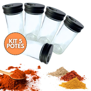 Porta Tempero Condimento Com Potes de Vidro em Oferta na Shopee