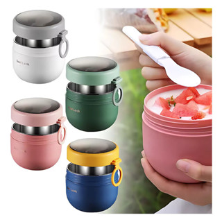 Marmita Termica Lancheira 600ml Quente Frio Inox 304 Talher em Oferta na Shopee