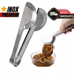 Pegador Universal em Aço Inox Reforçado | Utensílio de Cozinha para Salada, Carne e Churrasco