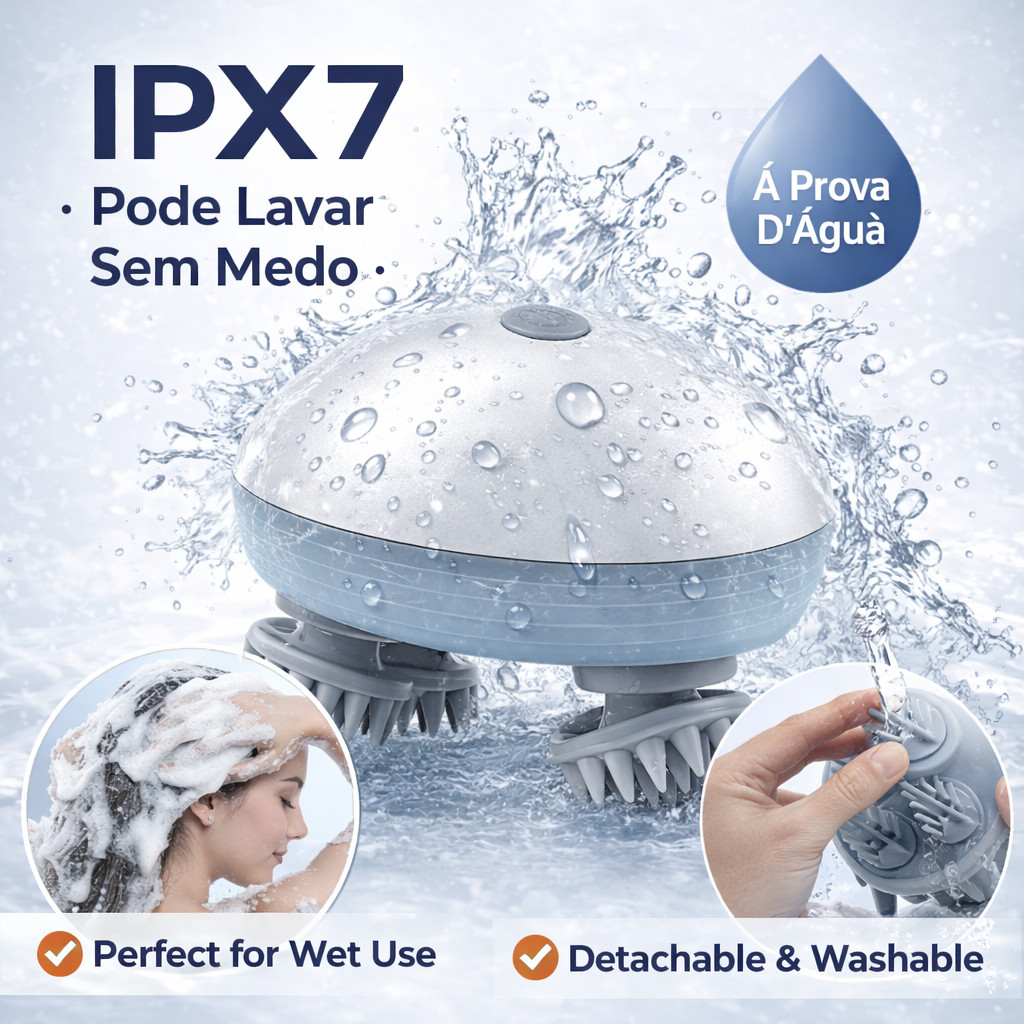 Massageador Elétrico Portátil para Cabeça, Ombros e Pescoço – Pequeno, Relaxante e Recarregável