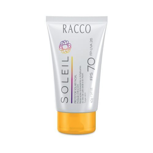 Protetor solar facial FPS70 Soleil Racco 40 g