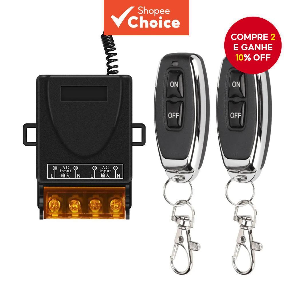 Mini transmissor RF, interruptor universal sem fio, controle remoto DC 12V 1CH módulo receptor relé, RF 433Mhz para em Oferta na Shopee