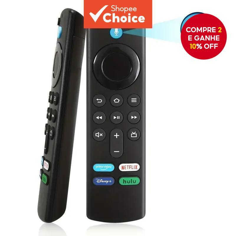 Controle remoto de voz de reposição para Fire Stick TV, compatível com o cubo inteligente de 4K MAX Lite da terceira