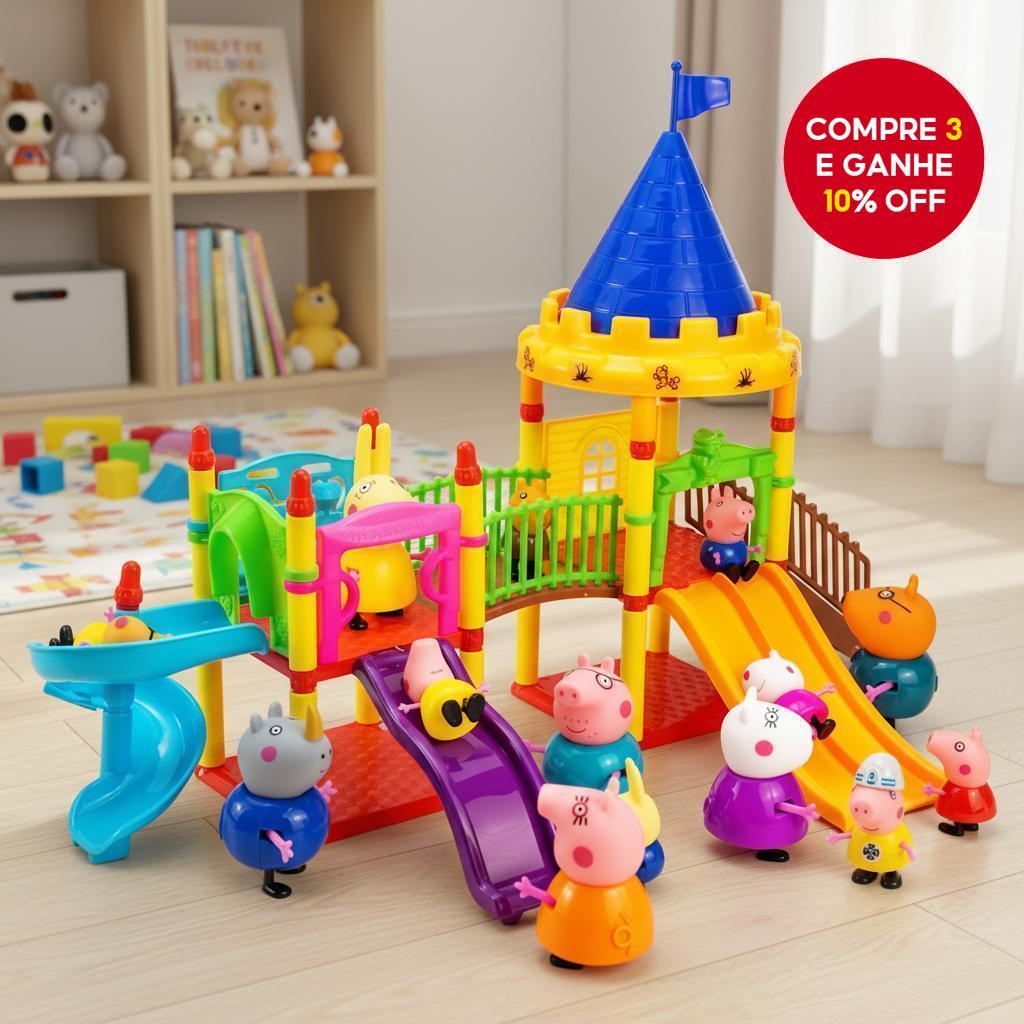  Peppa Pig Conjunto de Brincadeiras Castelo Presente para Crianças