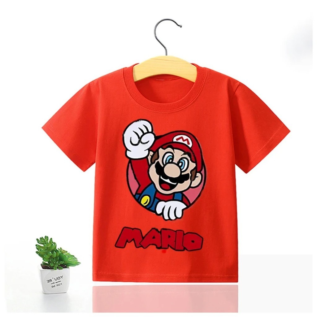 Camiseta Super Mario Camisa 100%Algodão Premium Unissex Infantil  Envio Imediato