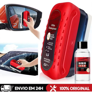 Removedor De Filme De Óleo De Vidro De Carro Pára-Brisa Evita Chuva E Nevoeiro Limpador Esponja c em Oferta na Shopee