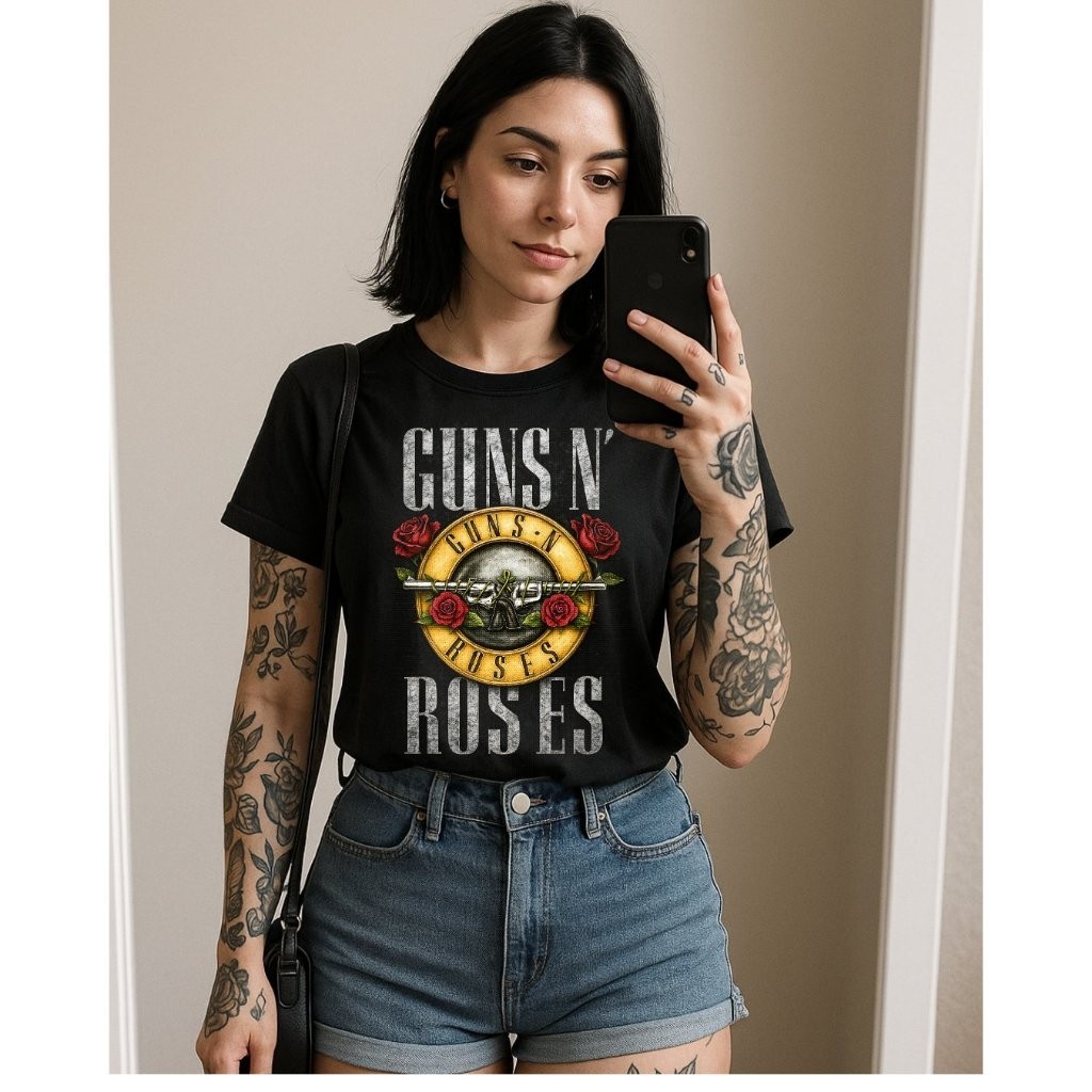 Camiseta Banda Rock Clássico Guns n roses The Beatles Scorpions Unissex Camisa 100% Algodão em Oferta na Shopee