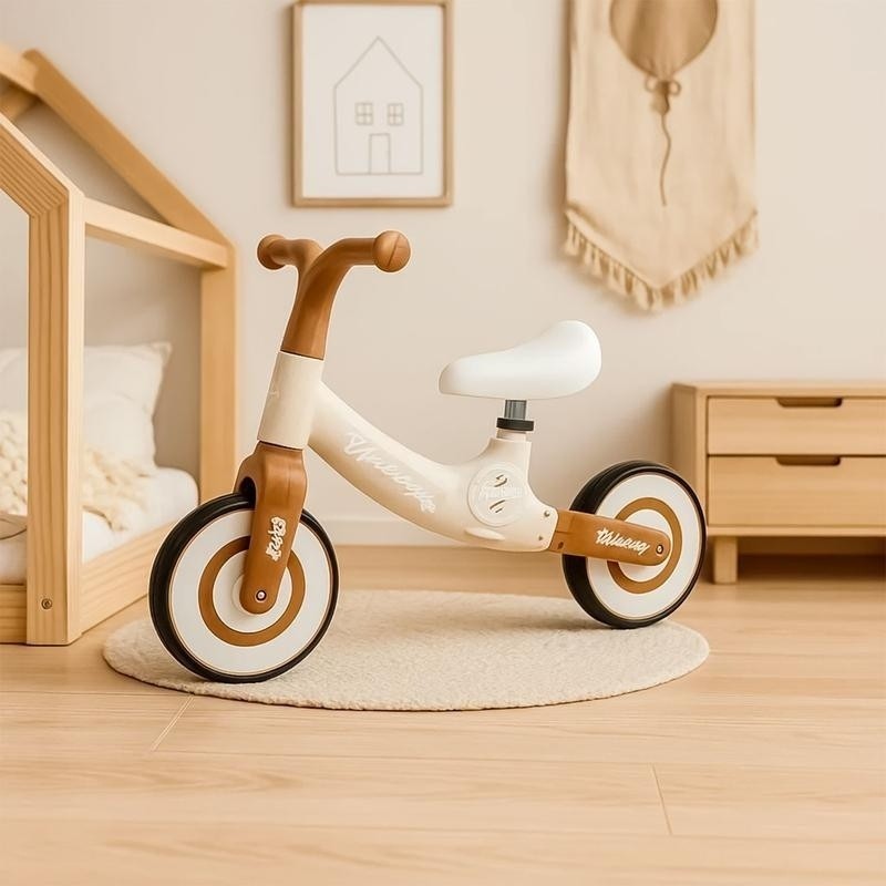 Bicicleta Equilíbrio Infantil Sem Pedal Marrom Balance Bike Treino Andar Presente Lazer