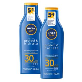 Kit 2 Protetor Solar Nivea Sun Protect & Hidrata FPS 30 Loção 400ml em Oferta na Shopee