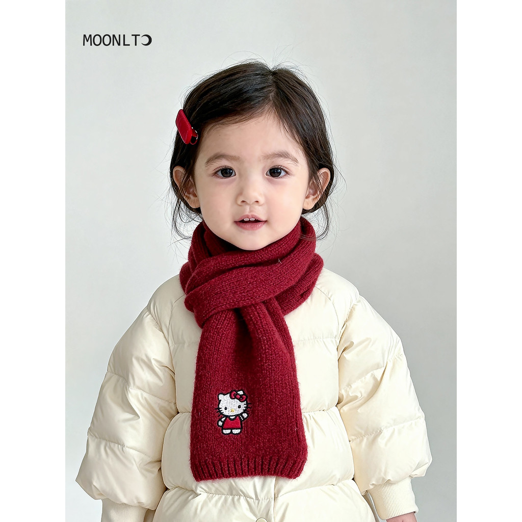 Crianças chapéu cachecol inverno quente à prova de vento coreano ao ar livre dos desenhos animados gatinho bordado bebê 