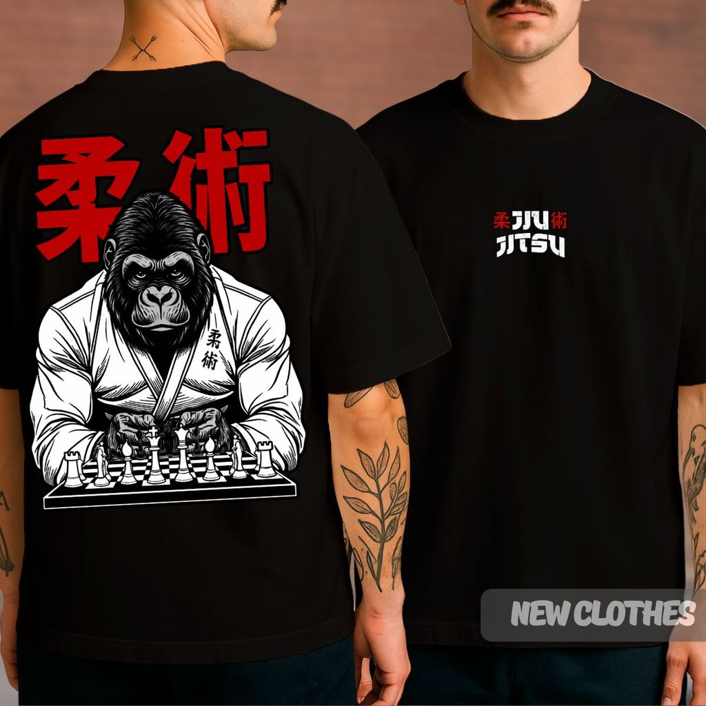 Camiseta Unissex Jiu Jitsu Luta Arte Suave Gorila Treino Oss Foco Família Gracie BJJ