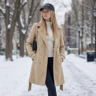 Sobretudo Feminino Casaco Trench Coat Cinto Botões Inverno Moda Blogueira Tendência Lançamento