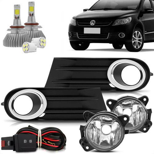 Kit Farol Milha Neblina Gol Voyage Saveiro G5 09 A 13 + Led