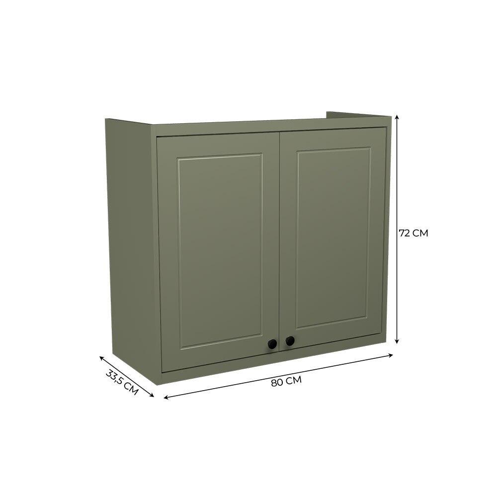 Armário Aéreo MDF Herval Viana, 2 Portas, Verde Hill, 80 Cm