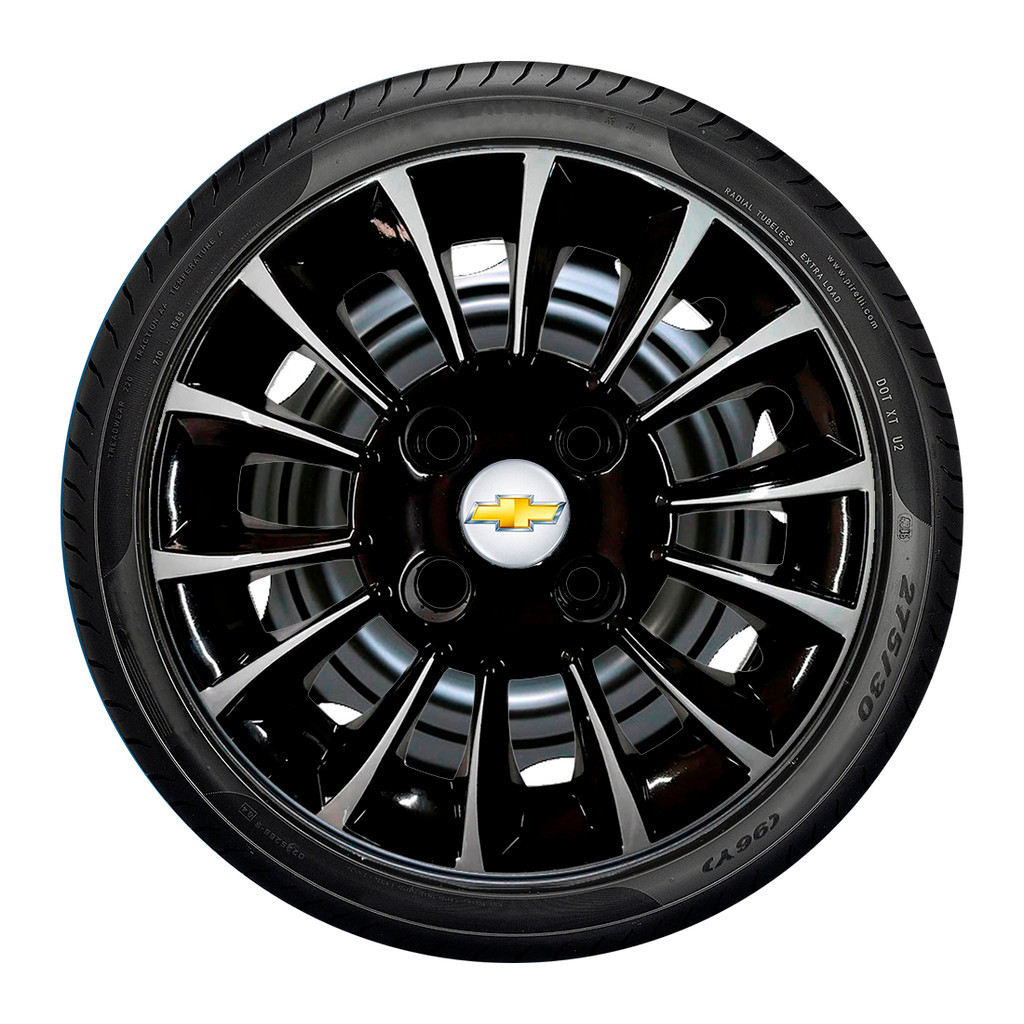 Jogo Calota Aro 13 Esportiva GM Celta Corsa Prisma Classic C/ Emblema Resinado Prata